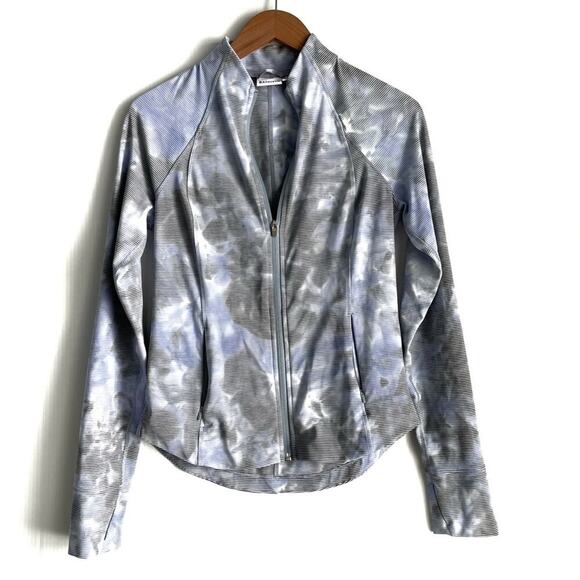 Athleta Salutation Jacquard jacket full zip front marbles style pattern sz Small - Picture 1 of 10